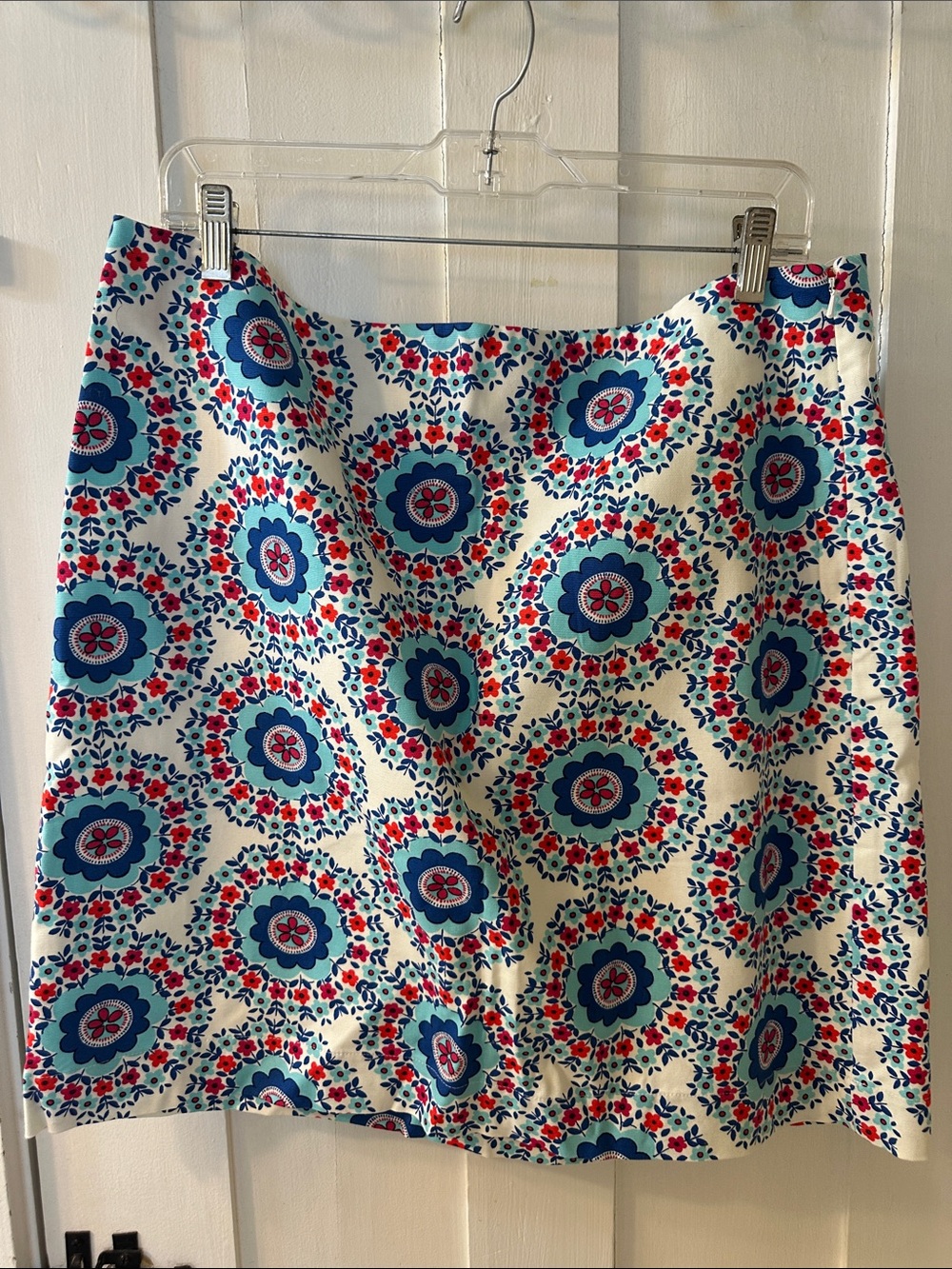 Talbots Floral Medallion A-Line Skirt - Blue, white and Red skirt